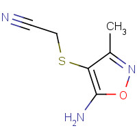 [(5-Amino-3-methyl-1,2-oxazol-4-yl)sulfanyl]acetonitrile (CAS: 140454-00-1) - Chemical Structure and Molecular Formula 