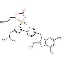 butyl N-[3-[4-[(2-ethyl-5,7-dimethylimidazo[4,5-b]pyridin-3-yl)methyl]phenyl]-5-(2-methylpropyl)thiophen-2-yl]sulfonylcarbamate (CAS: 151488-11-8) - Related Chemical Product