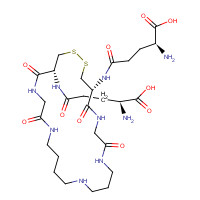 (2S)-2-amino-5-[[(4R,23R)-4-[[(4S)-4-amino-4-carboxybutanoyl]amino]-5,8,19,22-tetraoxo-1,2-dithia-6,9,13,18,21-pentazacyclotetracos-23-yl]amino]-5-oxopentanoic acid (CAS: 6358-02-0) - Related Chemical Product