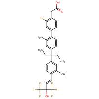 2-[2-fluoro-4-[2-methyl-4-[3-[3-methyl-4-[(E)-4,4,4-trifluoro-3-hydroxy-3-(trifluoromethyl)but-1-enyl]phenyl]pentan-3-yl]phenyl]phenyl]acetic acid (CAS: 115038-42-1) - Related Chemical Product