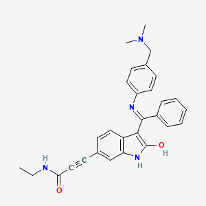(Z)-3-(3-(((4-((dimethylamino)methyl)phenyl)amino)(phenyl)methylene)-2-oxoindolin-6-yl)-N-ethylpropiolamide (CAS: 1207293-36-4) - Related Chemical Product