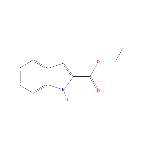 Indole-2-carboxylic acid ethyl ester (CAS: 3770-50-1) - Chemical Structure and Molecular Formula 