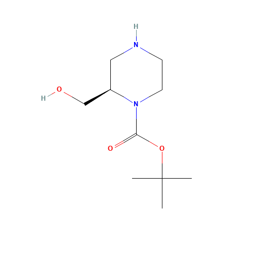 (R)-1-Boc-2-Hydroxymethyl-piperazine (CAS: 169448-87-7) - Chemical Structure and Molecular Formula 