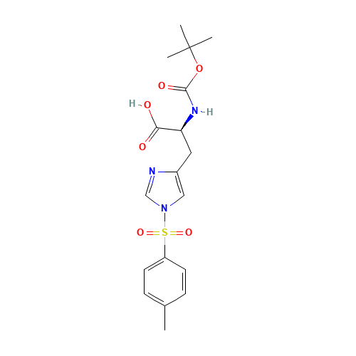 Boc-His(Tos) )-OH (CAS: 35899-43-5) - Chemical Structure and Molecular Formula 