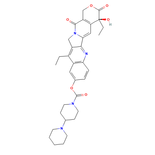 Irinotecan (CAS: 97682-44-5) - Chemical Structure and Molecular Formula 