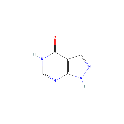 Allopurinol (CAS: 315-30-0) - Chemical Structure and Molecular Formula 