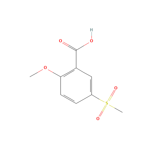 2-Methoxy-5-(methylsulfonyl)benzoic acid (CAS: 50390-76-6) - Chemical Structure and Molecular Formula 