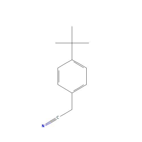 4-tert-Butylphenyl-acetonitrile (CAS: 3288-99-1) - Chemical Structure and Molecular Formula 