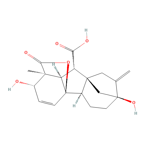 Gibberellic acid (CAS: 77-06-5) - Chemical Structure and Molecular Formula 