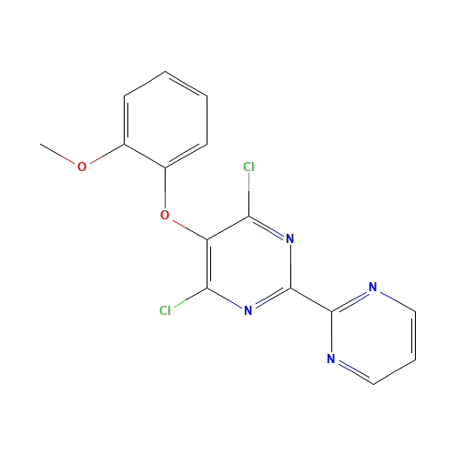 4,6-Dichloro-5-(2-methoxyphenoxy)-2,2'-bipyrimidine (CAS: 150728-13-5) - Chemical Structure and Molecular Formula 