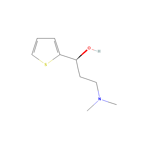 (S)-(-)-N,N-Dimethyl-3-hydroxy-3-(2-thienyl)propanamine (CAS: 132335-44-5) - Chemical Structure and Molecular Formula 