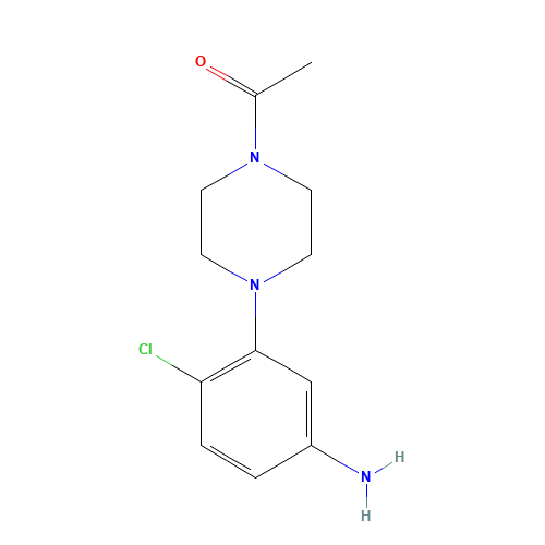 3-(4-Acetyl-piperazin-1-yl)-4-chloroaniline (CAS: 144514-38-5) - Chemical Structure and Molecular Formula 
