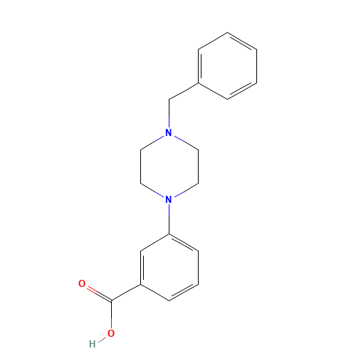 3-(4-Benzyl-piperazin-1-yl)-benzoic acid (CAS: 247117-97-1) - Chemical Structure and Molecular Formula 