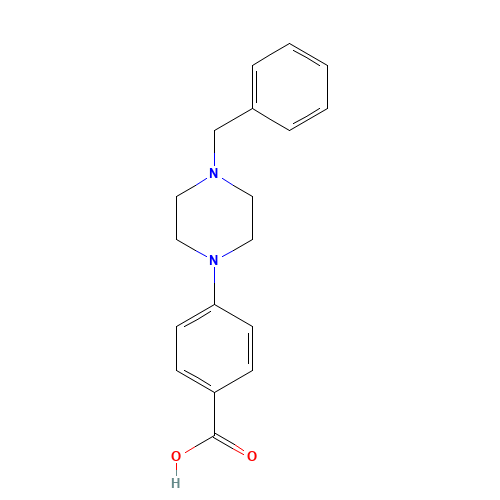 4-(4-BENZYL-PIPERAZIN-1-YL)-BENZOIC ACID (CAS: 94038-26-3) - Chemical Structure and Molecular Formula 