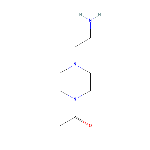 1-[4-(2-AMINOETHYL)PIPERAZIN-1-YL]ETHANONE (CAS: 148716-35-2) - Chemical Structure and Molecular Formula 