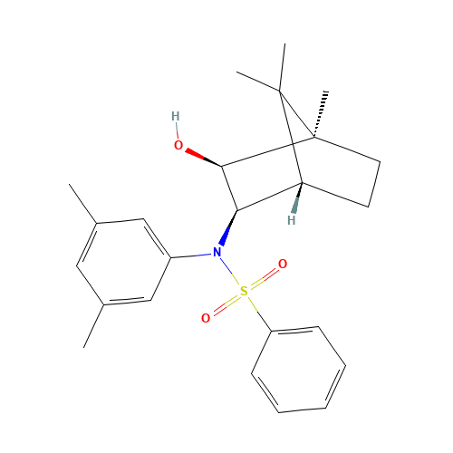 (1R,2S,3R)-(+)-3-[N-(BENZENESULFONYL)-N-(3,5-DIMETHYL-PHENYL)AMINO]-2-BORNANOL (CAS: 87420-26-6) - Chemical Structure and Molecular Formula 