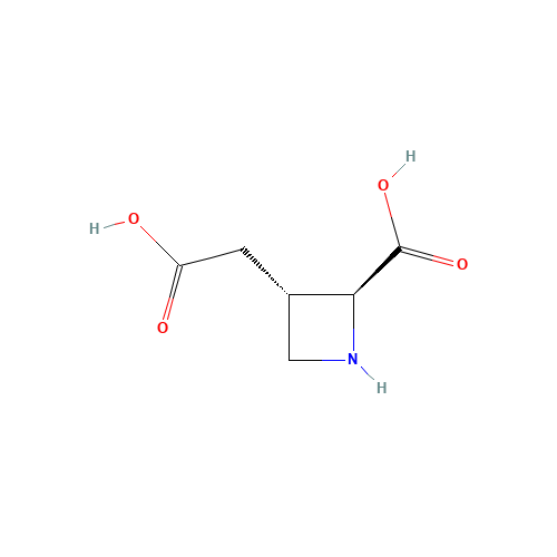 (2S,3S)-TRANS-3-(CARBOXYMETHYL)-AZETIDINE-2-ACETIC ACID (CAS: 185387-36-4) - Chemical Structure and Molecular Formula 