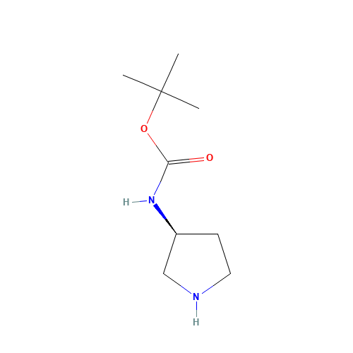 (S)-3-(Boc-amino)pyrrolidine (CAS: 122536-76-9) - Chemical Structure and Molecular Formula 