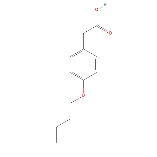 4-N-BUTOXYPHENYLACETIC ACID (CAS: 4547-57-3) - Chemical Structure and Molecular Formula 