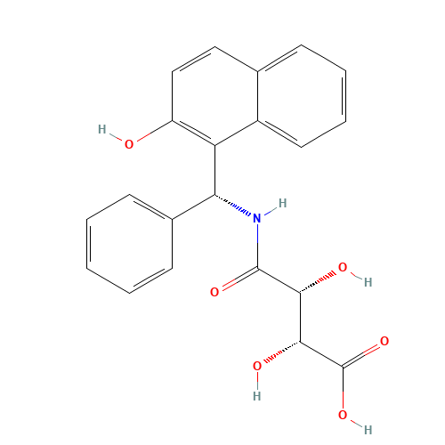 (R)-(-)-1-(ALPHA-AMINOBENZYL)-2-NAPHTHOL TARTARATE (CAS: 219897-36-6) - Chemical Structure and Molecular Formula 