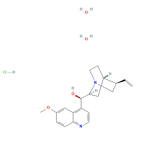 Quinine hydrochloride dihydrate (CAS: 6119-47-7) - Chemical Structure and Molecular Formula 
