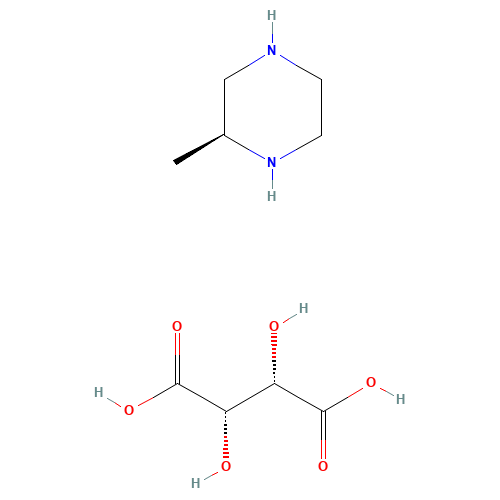 (S)-2-Methylpiperazine tartrate (CAS: 126458-15-9) - Chemical Structure and Molecular Formula 
