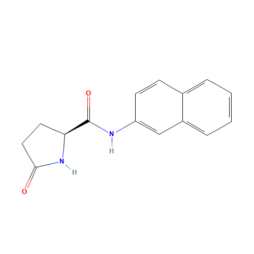 L-PYROGLUTAMIC ACID BETA-NAPHTHYLAMIDE (CAS: 22155-91-5) - Chemical Structure and Molecular Formula 