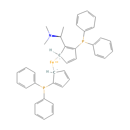 (S)-N,N-DIMETHYL-1-[(R)-1',2-BIS(DIPHENYLPHOSPHINO)FERROCENYL]ETHYLAMINE (CAS: 55650-59-4) - Related Chemical Product