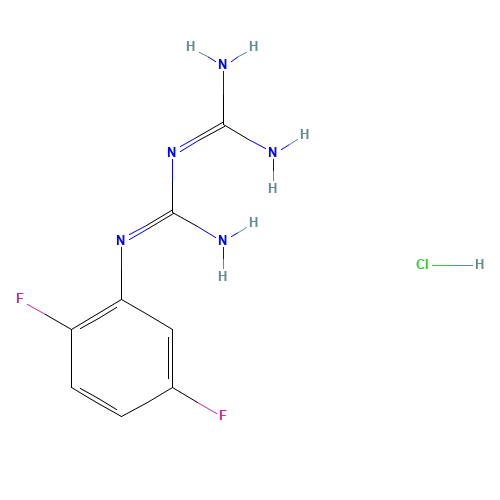 1-(2,5-DIFLUOROPHENYL)BIGUANIDE HYDROCHLORIDE (CAS: 66088-53-7) - Chemical Structure and Molecular Formula 