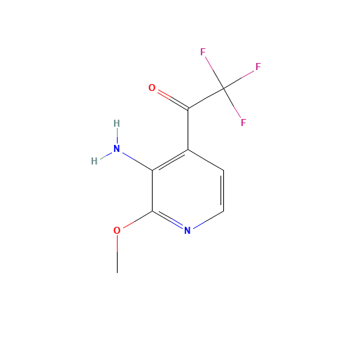 Ethanone,1-(3-amino-2-methoxy-4-pyridinyl)-2,2,2-trifluoro-(9CI) (CAS: 302934-01-6) - Chemical Structure and Molecular Formula 
