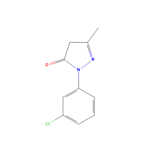 1-(3-CHLOROPHENYL)-3-METHYL-4,5-DIHYDRO-1H-PYRAZOL-5-ONE (CAS: 90-31-3) - Chemical Structure and Molecular Formula 