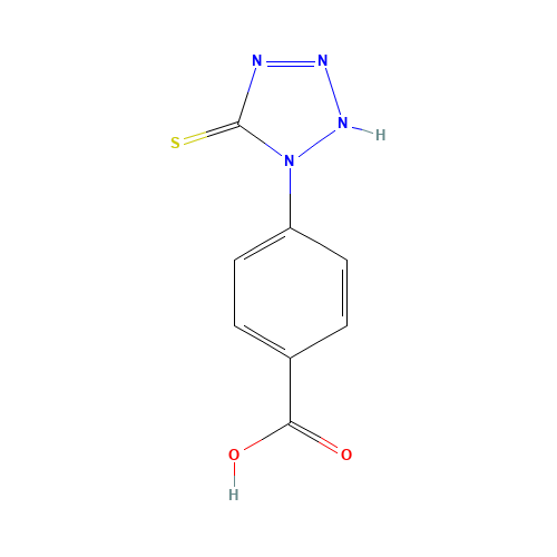 4-(5-Mercapto-1H-tetrazol-1-yl)benzoic acid (CAS: 23249-95-8) - Chemical Structure and Molecular Formula 