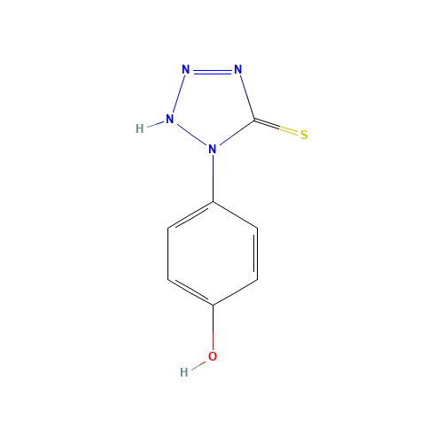 1-(4-Hydroxyphenyl)-2H-tetrazole-5-thione (CAS: 52431-78-4) - Chemical Structure and Molecular Formula 