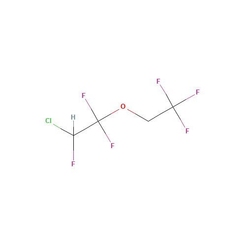 1,1,2-TRIFLUORO-2-CHLOROETHYL 2,2,2-TRIFLUOROETHYL ETHER (CAS: 25364-98-1) - Chemical Structure and Molecular Formula 