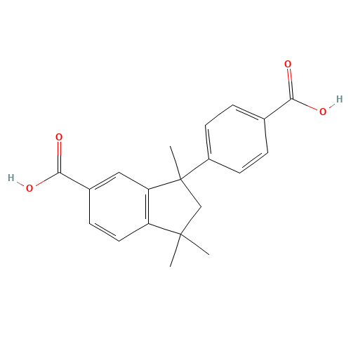 1,1,3-TRIMETHYL-3-PHENYLINDAN-4',5-DICARBOXYLIC ACID (CAS: 3569-18-4) - Chemical Structure and Molecular Formula 