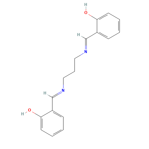 N,N'-BIS(SALICYLIDENE)-1,3-PROPANEDIAMINE (CAS: 120-70-7) - Chemical Structure and Molecular Formula 