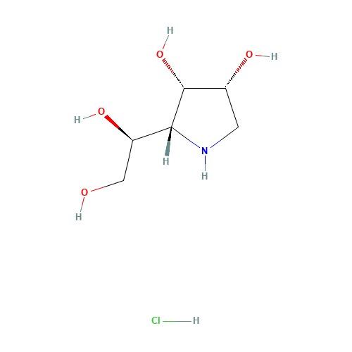 1,4-DIDEOXY-1,4-IMINO-D-MANNITOL HYDROCHLORIDE (CAS: 114976-76-0) - Chemical Structure and Molecular Formula 