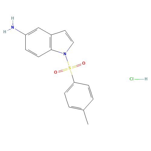 1-[(4-METHYLPHENYL)SULFONYL]-1H-INDOL-5-AMINIUM CHLORIDE (CAS: 306937-24-6) - Chemical Structure and Molecular Formula 