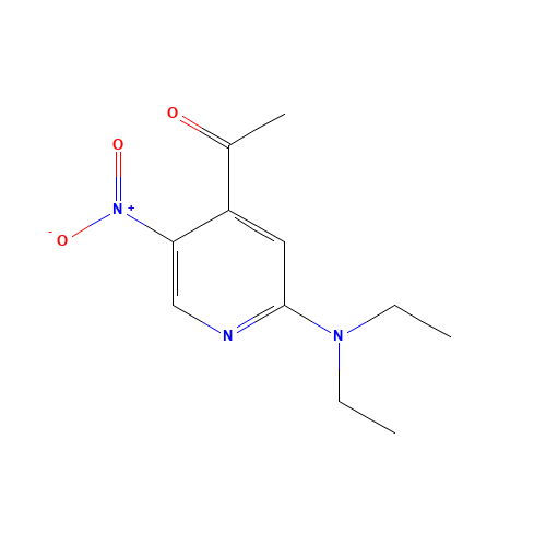 1-[2-(DIETHYLAMINO)-5-NITRO-4-PYRIDINYL]-ETHANONE (CAS: 357608-96-9) - Chemical Structure and Molecular Formula 