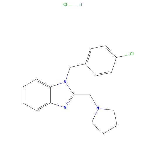 Clemizole hydrochloride (CAS: 1163-36-6) - Chemical Structure and Molecular Formula 