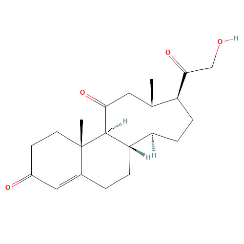 11-DEHYDROCORTICOSTERONE (CAS: 72-23-1) - Chemical Structure and Molecular Formula 
