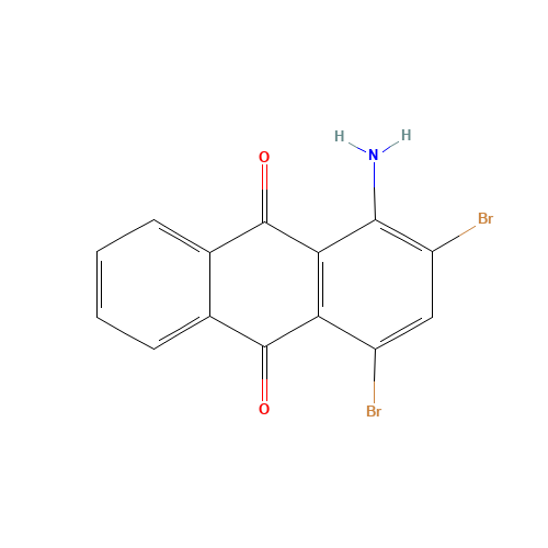 1-Amino-2,4-dibromoanthraquinone (CAS: 81-49-2) - Chemical Structure and Molecular Formula 