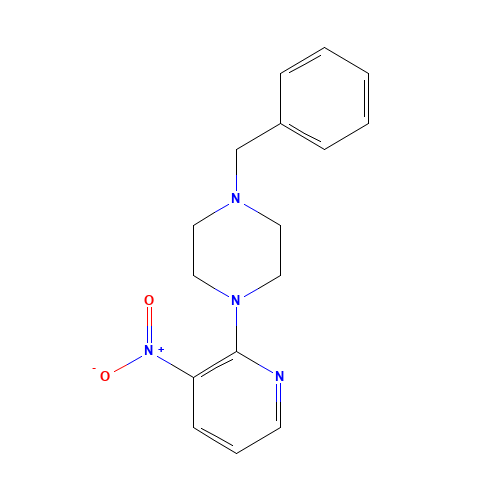 1-Benzyl-4-(3-nitropyridin-2-yl)piperazine (CAS: 499771-07-2) - Chemical Structure and Molecular Formula 