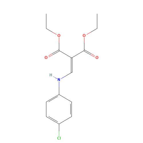 2-((4-CHLOROPHENYLAMINO)METHYLENE)MALONIC ACID DIETHYL ESTER (CAS: 19056-79-2) - Chemical Structure and Molecular Formula 