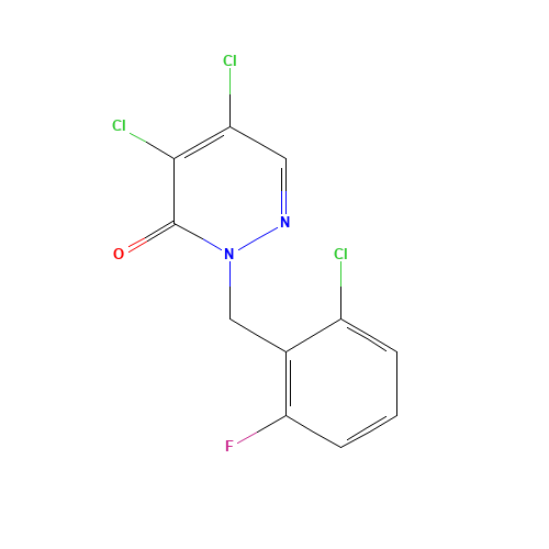 2-(2-CHLORO-6-FLUOROBENZYL)-4,5-DICHLOROPYRIDAZINE-3-(2H)-ONE (CAS: 175135-45-2) - Chemical Structure and Molecular Formula 