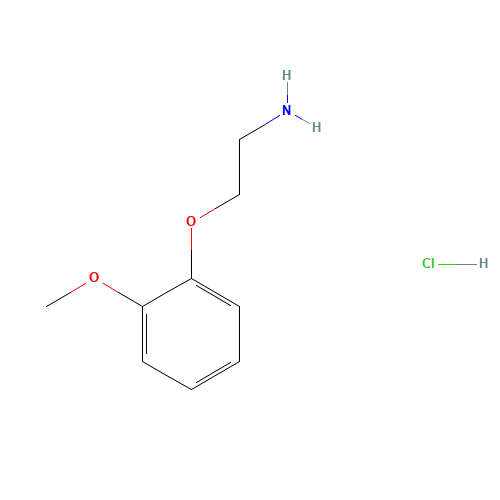 2-(2-Methoxyphenoxy)ethylamine hydrochloride (CAS: 64464-07-9) - Chemical Structure and Molecular Formula 