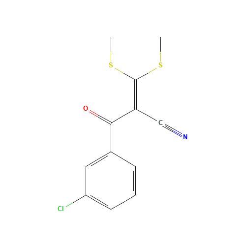 2-(3-CHLOROBENZOYL)-3,3-DI(METHYLTHIO)ACRYLONITRILE (CAS: 175137-70-9) - Chemical Structure and Molecular Formula 