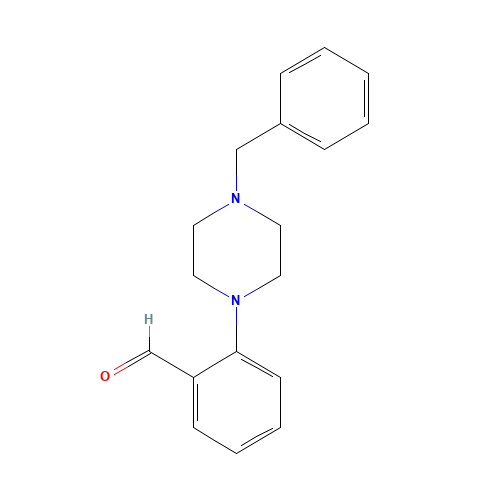 2-(4-BENZYLPIPERAZINO)BENZALDEHYDE (CAS: 112253-26-6) - Chemical Structure and Molecular Formula 