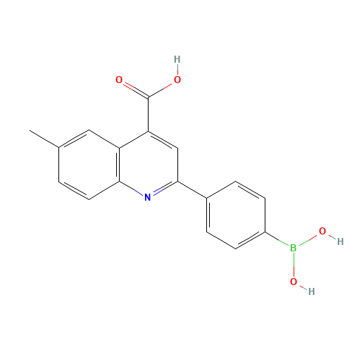 2-(4-DIHYDROXYBORANE)PHENYL-4-CARBOXY-6-METHYLQUINOLINE (CAS: 373384-16-8) - Related Chemical Product