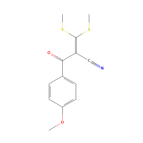 2-(4-METHOXYBENZOYL)-3,3-DI(METHYLTHIO)ACRYLONITRILE (CAS: 62455-63-4) - Chemical Structure and Molecular Formula 